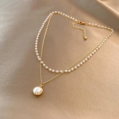 Adelina Gold Pearl Necklace