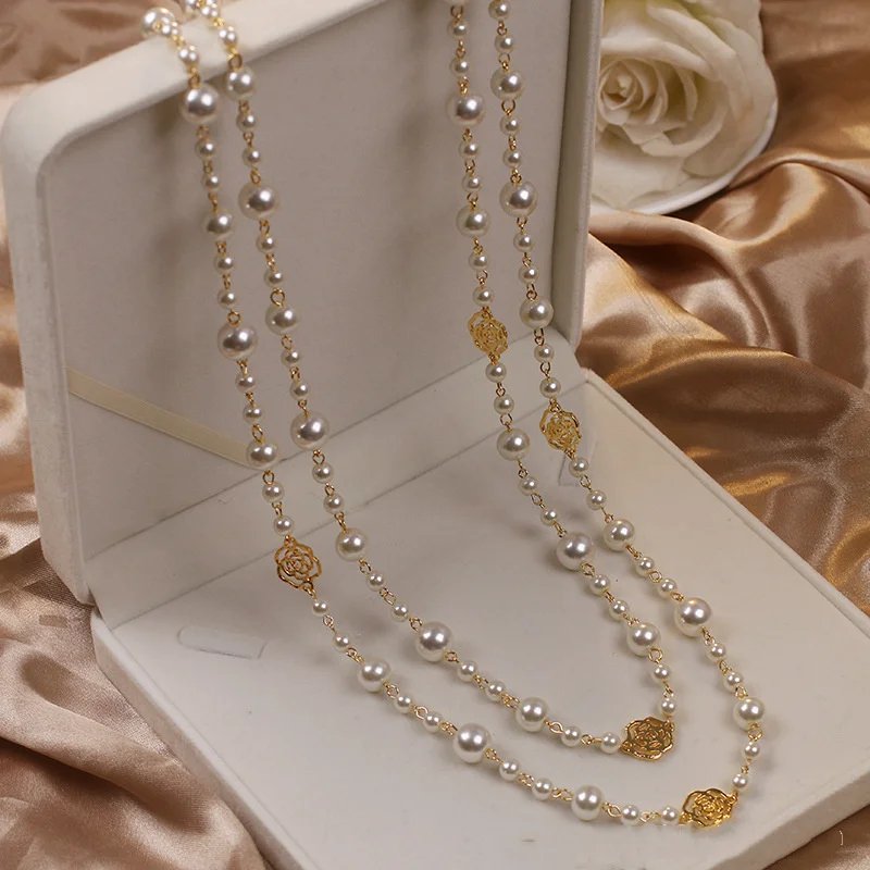 Rosalie Gold Pearl Necklace