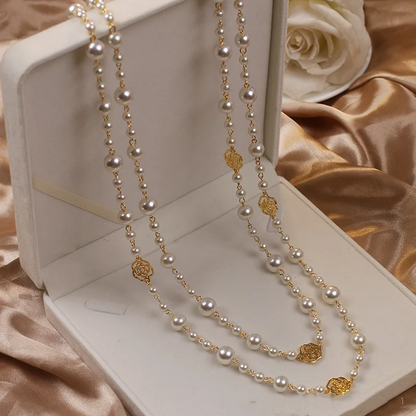 Rosalie Gold Pearl Necklace