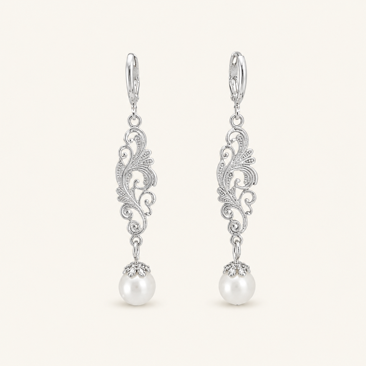 Honora White Gold Pearl Earrings